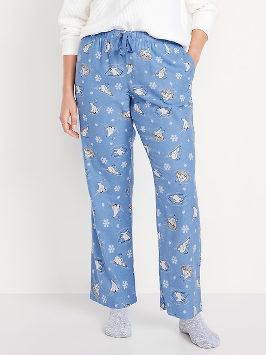 Image number 5 showing, Mid-Rise Printed Flannel Pajama Pants