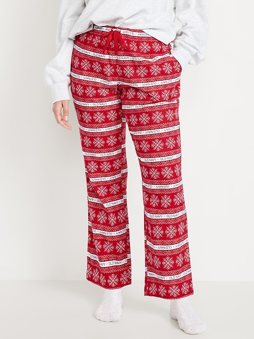 Image number 5 showing, Mid-Rise Printed Flannel Pajama Pants