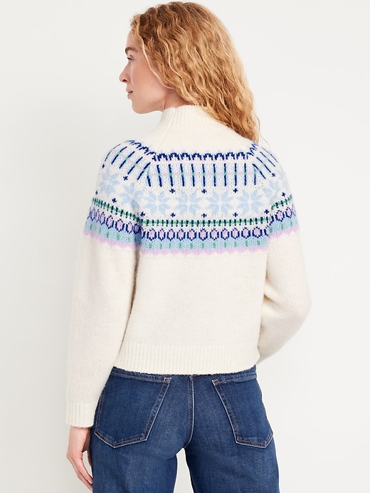 Image number 2 showing, Holiday Print Mock-Neck Sweater