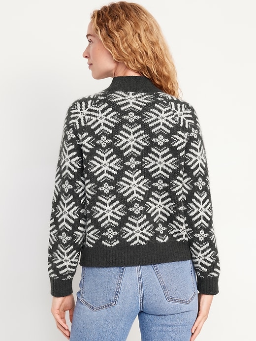 Image number 2 showing, Holiday Print Mock-Neck Sweater