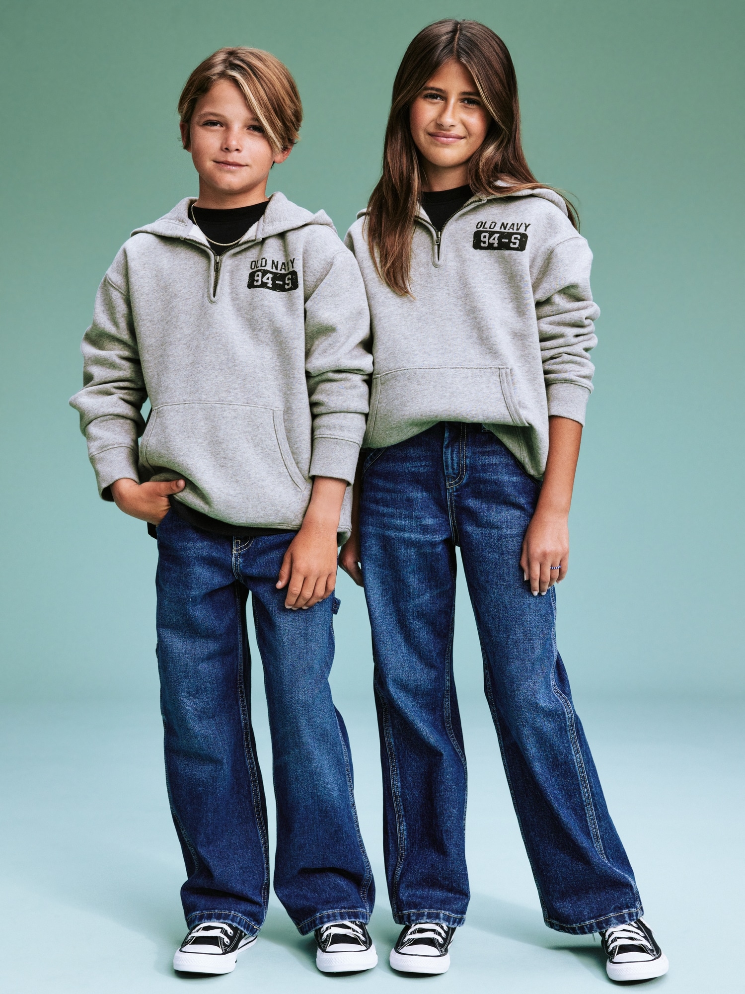 '94 Gender-Neutral Half-Zip Logo-Graphic Hoodie for Kids