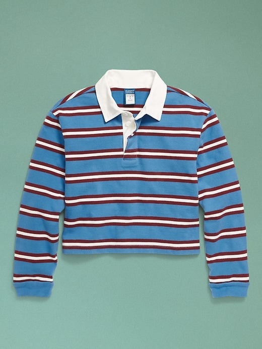 Image number 4 showing, '94 Long-Sleeve Rugby Stripe Polo Shirt for Girls