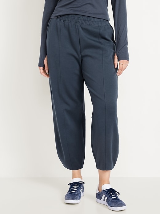 Image number 8 showing, High-Waisted Dynamic Fleece Barrel-Leg Pants