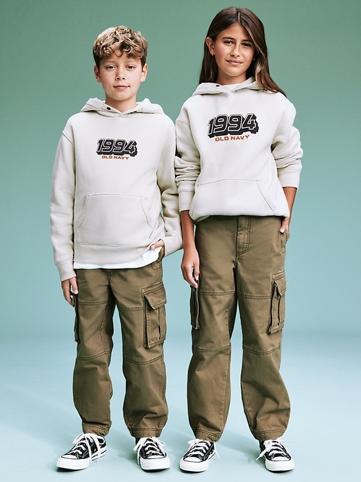 Image number 1 showing, '94 Gender-Neutral Logo-Graphic Hoodie for Kids