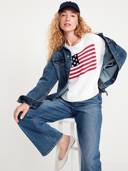 Image number 7 showing, Flag-Graphic Sweater