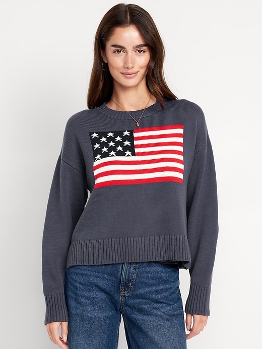 Image number 1 showing, Flag-Graphic Sweater