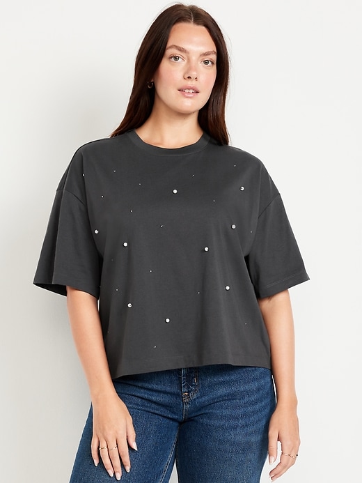 Image number 5 showing, Oversized Crew-Neck Embellished T-Shirt