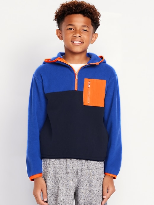 View large product image 1 of 4. Hooded Quarter-Zip Microfleece Jacket for Boys