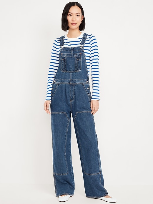 Image number 1 showing, Baggy Wide-Leg Jean Overalls