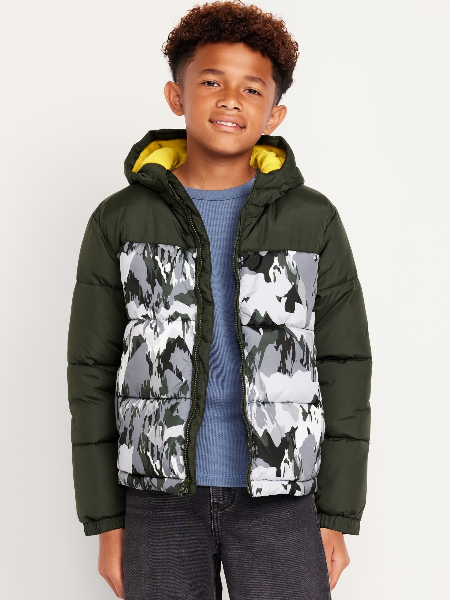 Water-Resistant Quilted Puffer Jacket for Boys