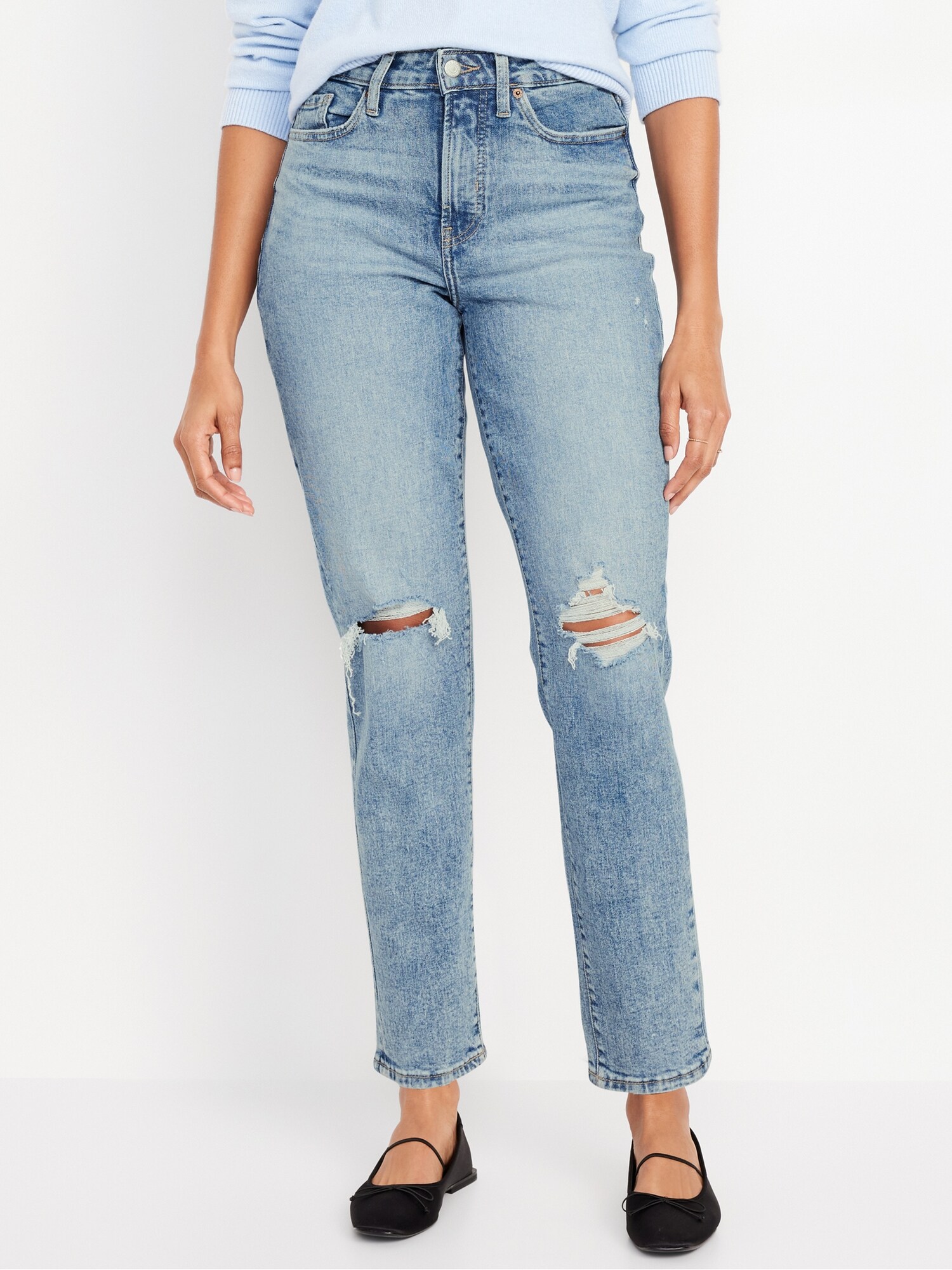 Женские джинсы Old Navy Curvy High-Waisted OG Straight Ankle, цвет: Cerys — фото 2