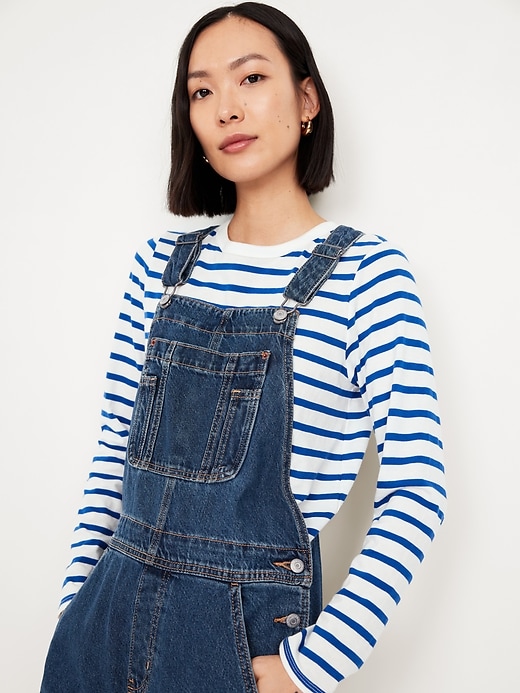 Image number 3 showing, Baggy Wide-Leg Jean Overalls