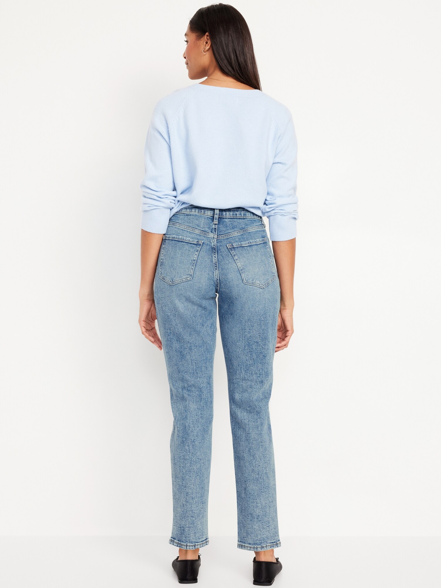 Женские джинсы Old Navy Curvy High-Waisted OG Straight Ankle, цвет: Cerys — фото 3