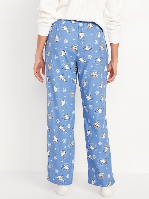 Image number 2 showing, Mid-Rise Printed Flannel Pajama Pants