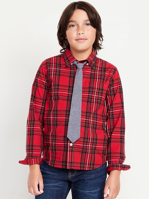 View large product image 1 of 4. Printed Long-Sleeve Pocket Shirt and Tie Set for Boys