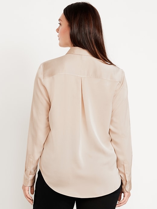 Image number 6 showing, Classic Button-Down Satin Shirt