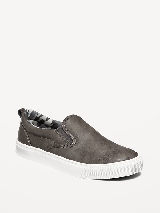 View large product image 1 of 4. Faux-Leather Slip-On Sneakers for Boys