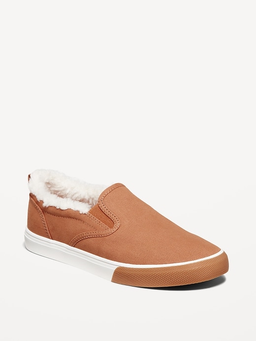 View large product image 1 of 4. Canvas Sherpa-Lined Slip-On Sneakers for Kids