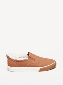 View large product image 3 of 4. Canvas Sherpa-Lined Slip-On Sneakers for Kids