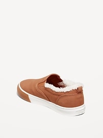 View large product image 4 of 4. Canvas Sherpa-Lined Slip-On Sneakers for Kids