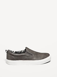 View large product image 3 of 4. Faux-Leather Slip-On Sneakers for Boys