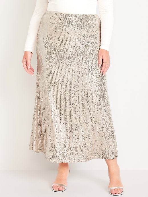 Image number 7 showing, High-Waisted Sequin Maxi Skirt