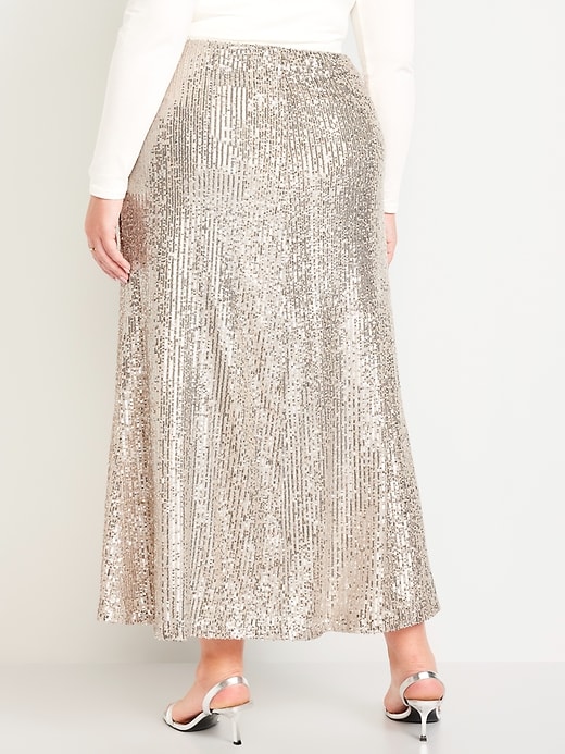 Image number 8 showing, High-Waisted Sequin Maxi Skirt