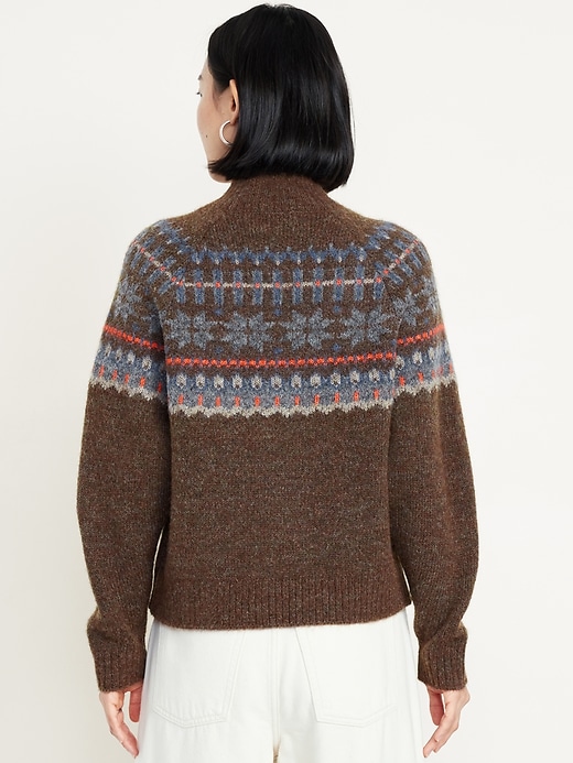 Image number 2 showing, Holiday Print Mock-Neck Sweater