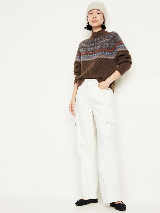 Image number 3 showing, Holiday Print Mock-Neck Sweater