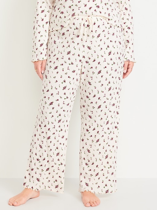 Image number 7 showing, High-Waisted Ribbed Pajama Pants