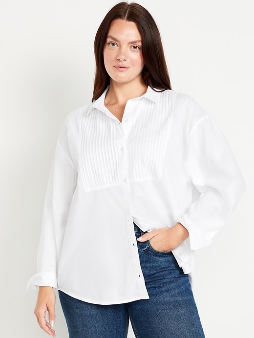 Image number 5 showing, Tuxedo Boyfriend Button-Down Shirt