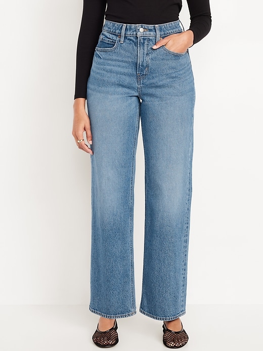 Image number 2 showing, Curvy Extra High-Waisted Sky-Hi Wide-Leg Jeans