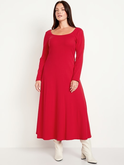 Image number 4 showing, Fit &amp; Flare Ribbed Maxi Dress