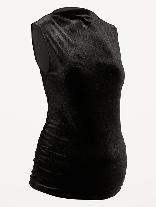 Image number 4 showing, Maternity Velvet Mock-Neck Top