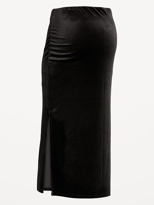 Image number 4 showing, Maternity Full-Panel Velvet Midi Skirt