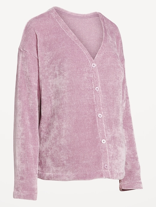 Image number 3 showing, Maternity Cozy Chenille Button-Down Top