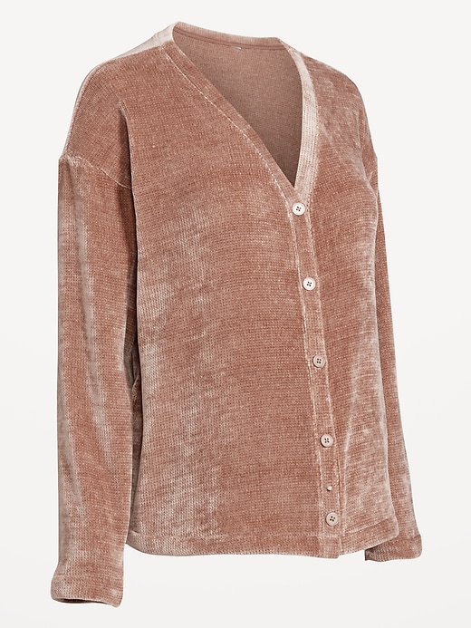 Image number 2 showing, Maternity Cozy Chenille Button-Down Top