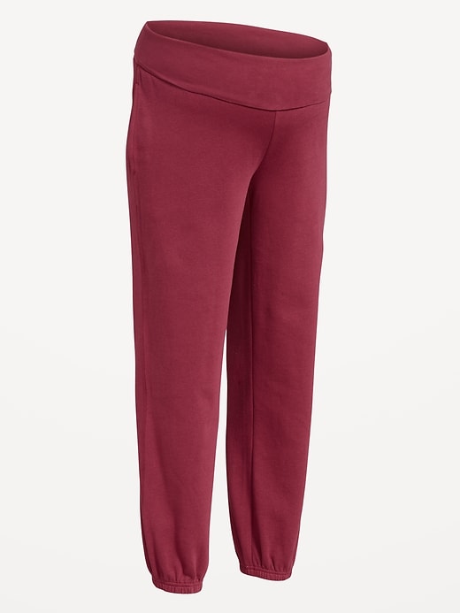 Image number 4 showing, Maternity Rollover-Waist Jogger Sweatpants