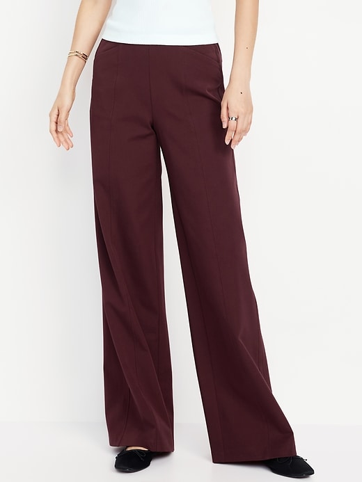 Image number 1 showing, High-Waisted Pull-On Pixie Wide-Leg Pants