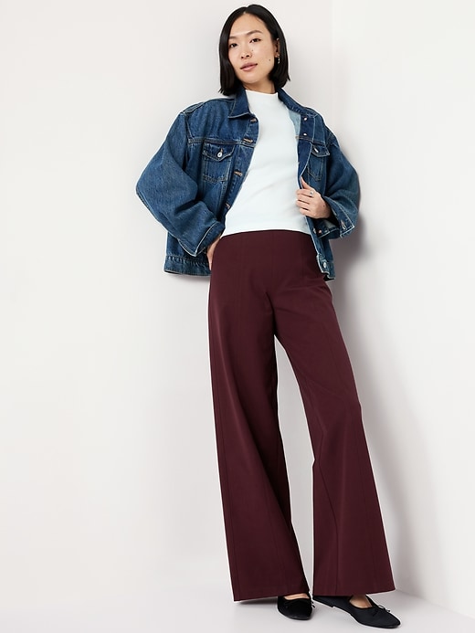 Image number 3 showing, High-Waisted Pull-On Pixie Wide-Leg Pants