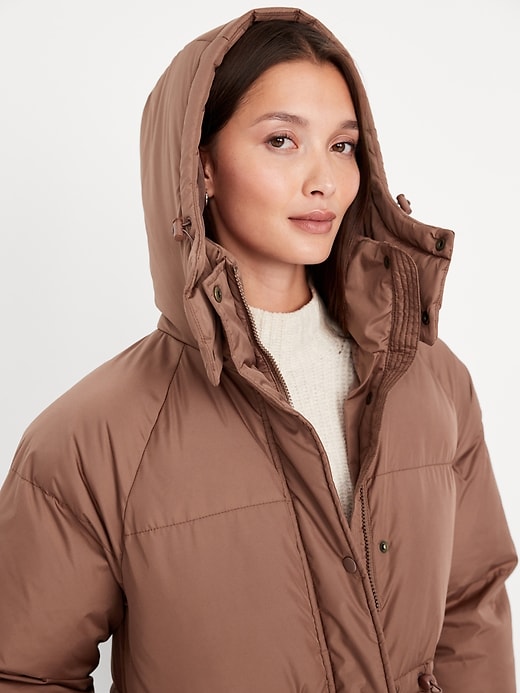 Image number 5 showing, Water-Resistant Quilted Long Puffer Jacket