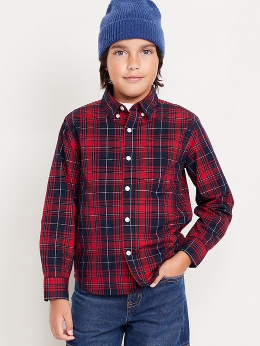 View large product image 1 of 2. Long-Sleeve Poplin Shirt for Boys