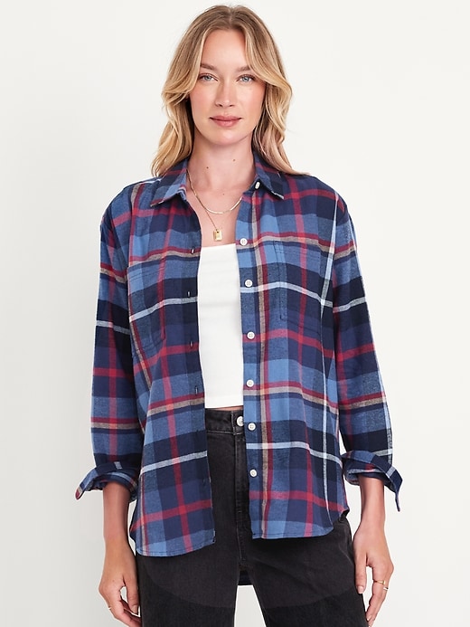 Image number 1 showing, Button-Down Flannel Tunic