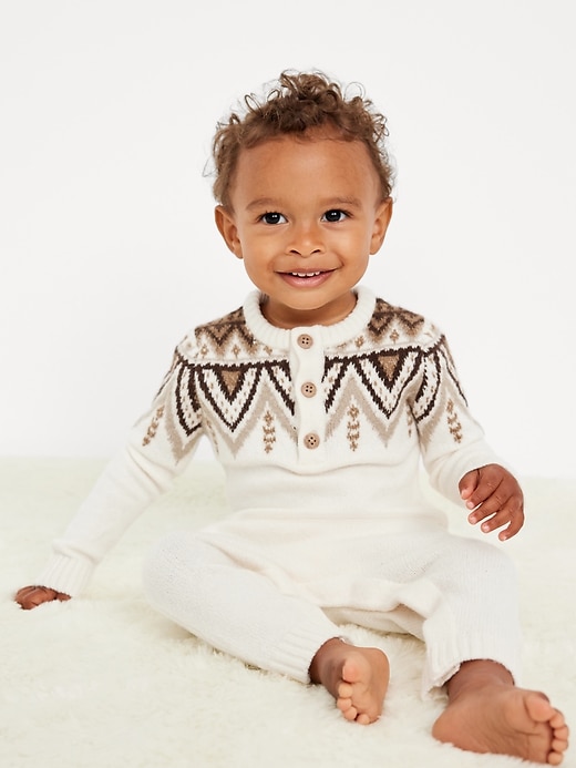 View large product image 1 of 3. SoSoft Long-Sleeve Henley One-Piece for Baby