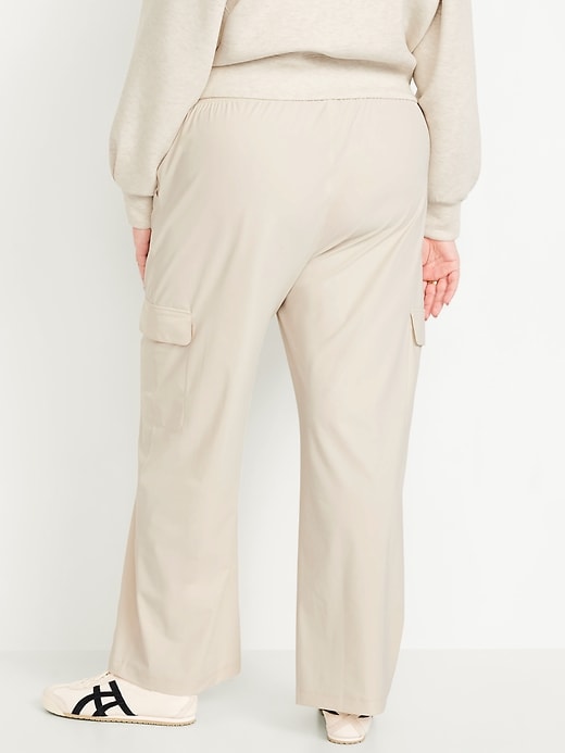 Image number 7 showing, High-Waisted SleekTech Wide-Leg Cargo Pants