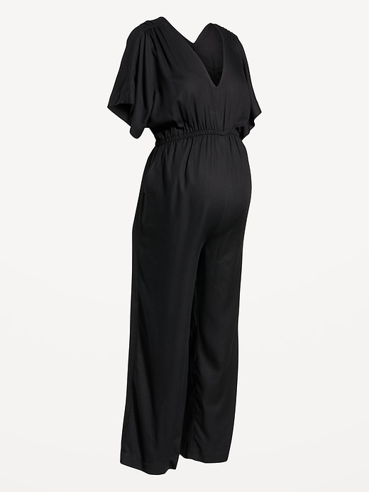 Image number 4 showing, Maternity V-Neck Crepe Jumpsuit