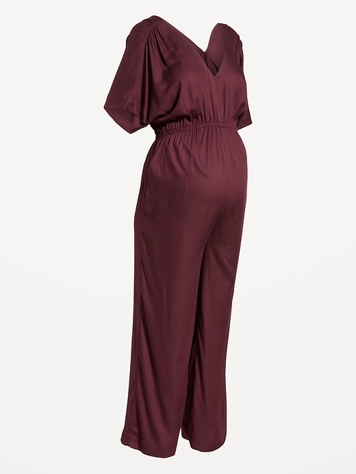 Image number 2 showing, Maternity V-Neck Crepe Jumpsuit