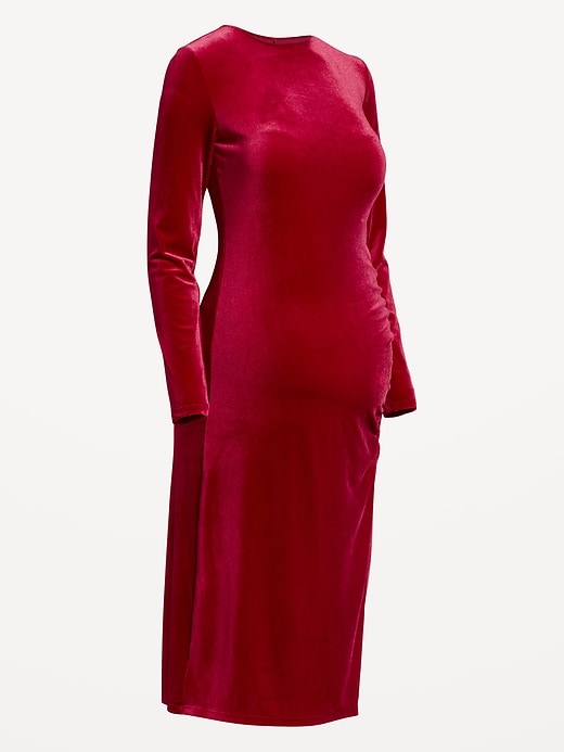 Image number 2 showing, Maternity Velvet Midi Dress