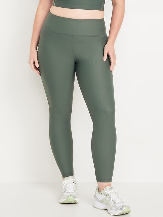 Image number 4 showing, High-Waisted PowerSoft Ribbed Leggings