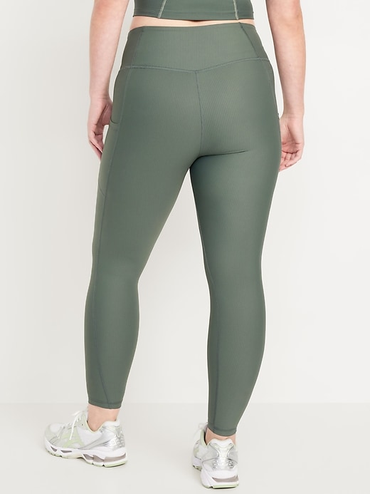 Image number 5 showing, High-Waisted PowerSoft Ribbed Leggings